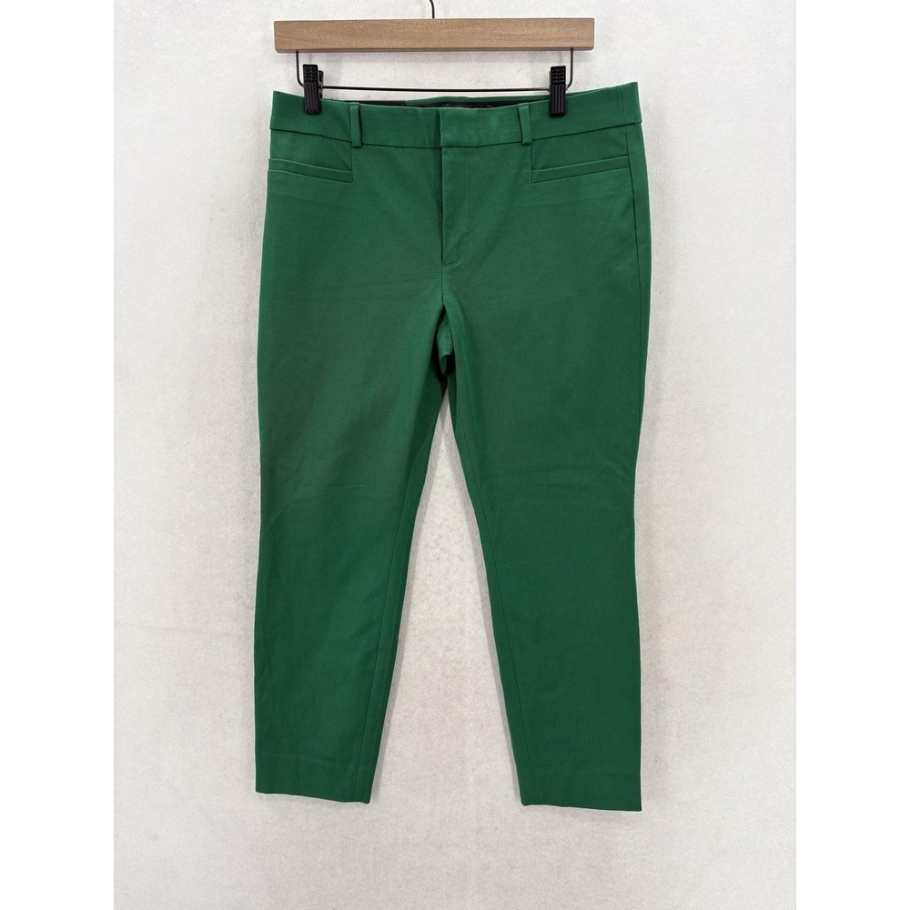 Banana Republic Sloan Ankle Pants Womens 8P Green Bi Stretch Slim Twill Workwear